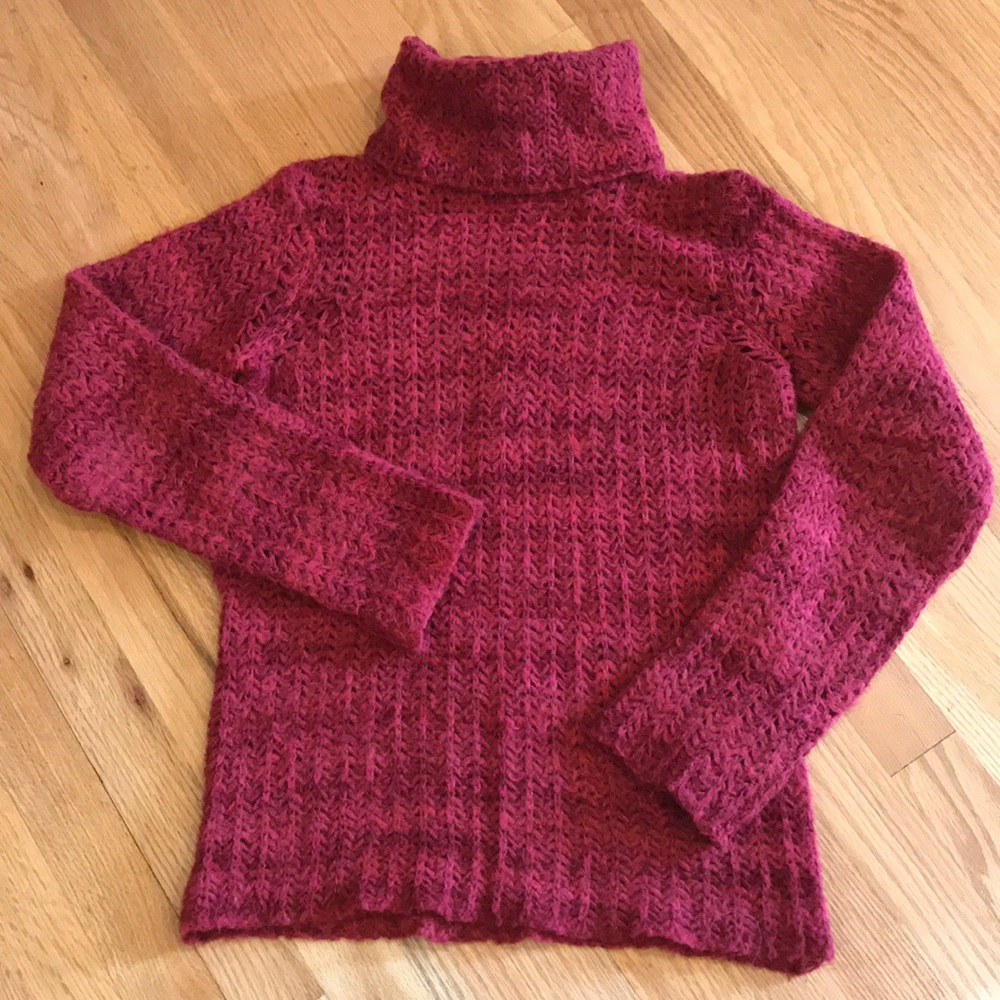 CALVIN KLEIN Red Turtleneck Sweater Sz M